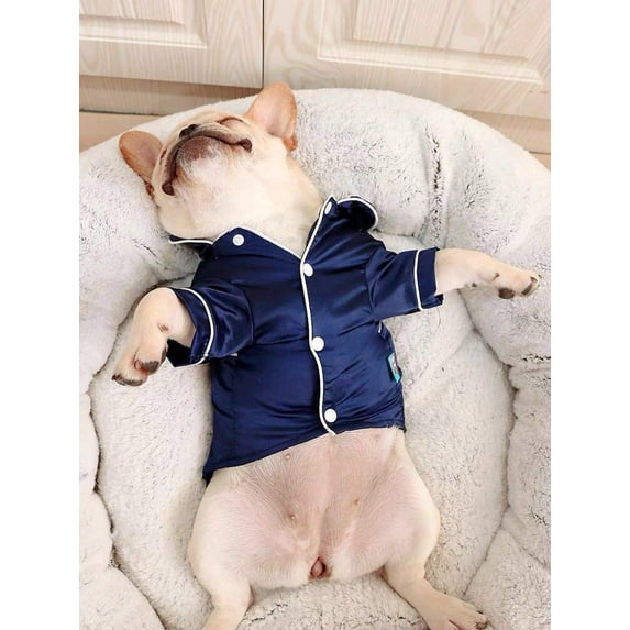 Dog Pajamas Clothes Silk Soft Shirts Loungewear Puppy Pjs for Small Yorkie Bulldog Cats