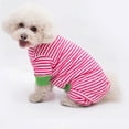 thumbnail image 1 of Dog Pajamas Cotton Striped Pup Jumpsuit, Breathable 11 Legs Basic Shirts for Puppy and Cat, Super Soft Stretchable Dog Jammies for Boys and Girls, 1 of 6