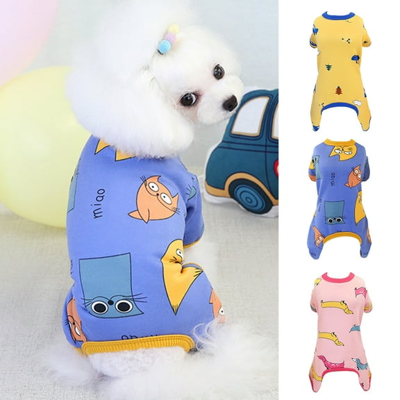 Dog Pajamas Flannel Dog Onesie Warm Pet Clothes Soft Dog Pjs Dog Apparel Dog Jumpsuit Jammies with Legs for Pet Dog Cat