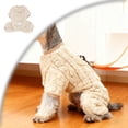 thumbnail image 1 of Dog Pajamas with Leash D-Ring, Fuzzy Sweater Onesie for Small Dogs, Warm Pet Jumpsuit Shirt, Lightweight Puppy Cat Clothes Coat Outfits for Chihuahua, 1 of 7