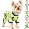 thumbnail image 1 of Dog Pajamas for Small Dogs Boy Girl, Dog Clothes Tiny Chihuahua Yorkie All Season Shirt, Cute Puppy Outfit Pjs Jumpsuit Cat Onesie Apparel Pet Clothes,Avocado L, 1 of 7
