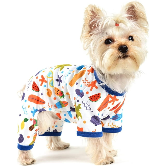 Dog Pajamas for Small Medium Dog Boy Girl, Fruit Banana Avocado Pattern