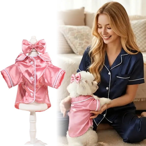 Dog Pajamas Spring Summer Dog Clothes for Small Medium Dogs Girl Boy Cute Soft Puppy Pjs Clothes Doggie Onesies Cat Pet Jammies Outfit (Pink, S)