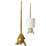 Dog Paper Towel Holder 13 Cast Iron Paper Towel Holder Funny Toilet Paper Holder for The Floor or Counter in The Kitchen or Bathroom Bronze Rustic