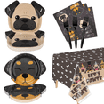 thumbnail image 1 of Dog Party Decorations, Dog Shape Plates, 81Pcs Doggy Party Supplies for Dog Kid Birthday, Includes Dog Plates, Let's Pawty Tablecloth, Napkins, Forks, Serves 20 Guests, 1 of 7