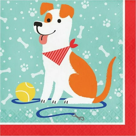 Dog Party Lunch Napkins - Party Supplies - Napkins - 1 pack of 16
