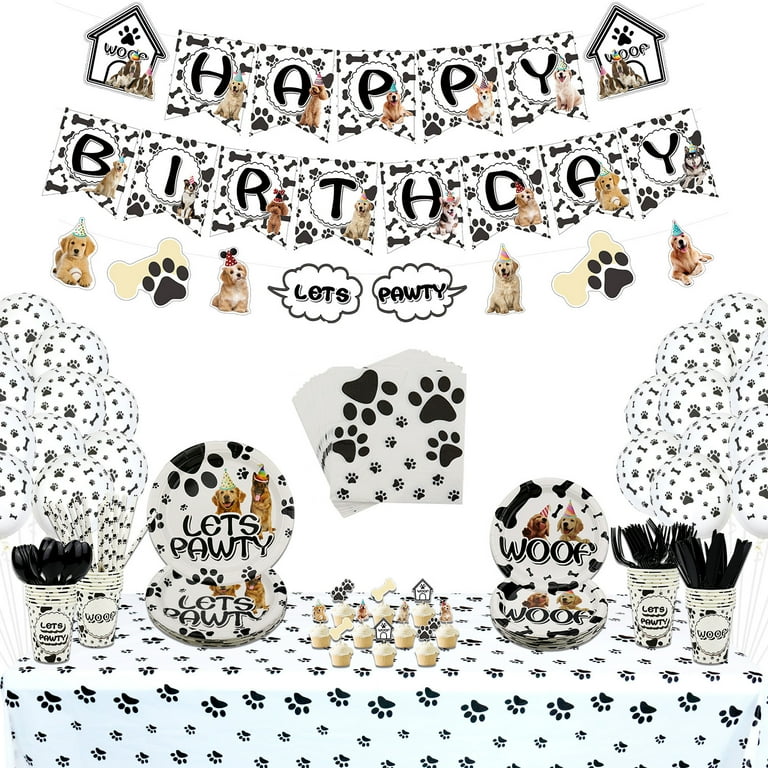 Walmart Dog Party Supplies Pet Decor Kit with Paw Print Balloons