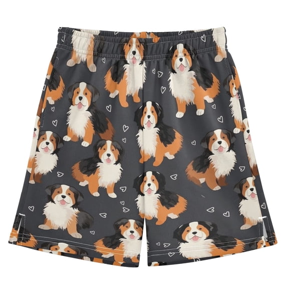 Dog Pattern Athletic Shorts Breathable with Comfort Fit Drawstring Casual Sweatshorts X-Large