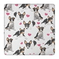 thumbnail image 1 of Dog Pattern with Hearts Square Fitted Tablecloth with Elastic Edge,Square Table Cover,Washable Elastic Table Cover for Home Kitchen Party Decor 36"x36", 1 of 6