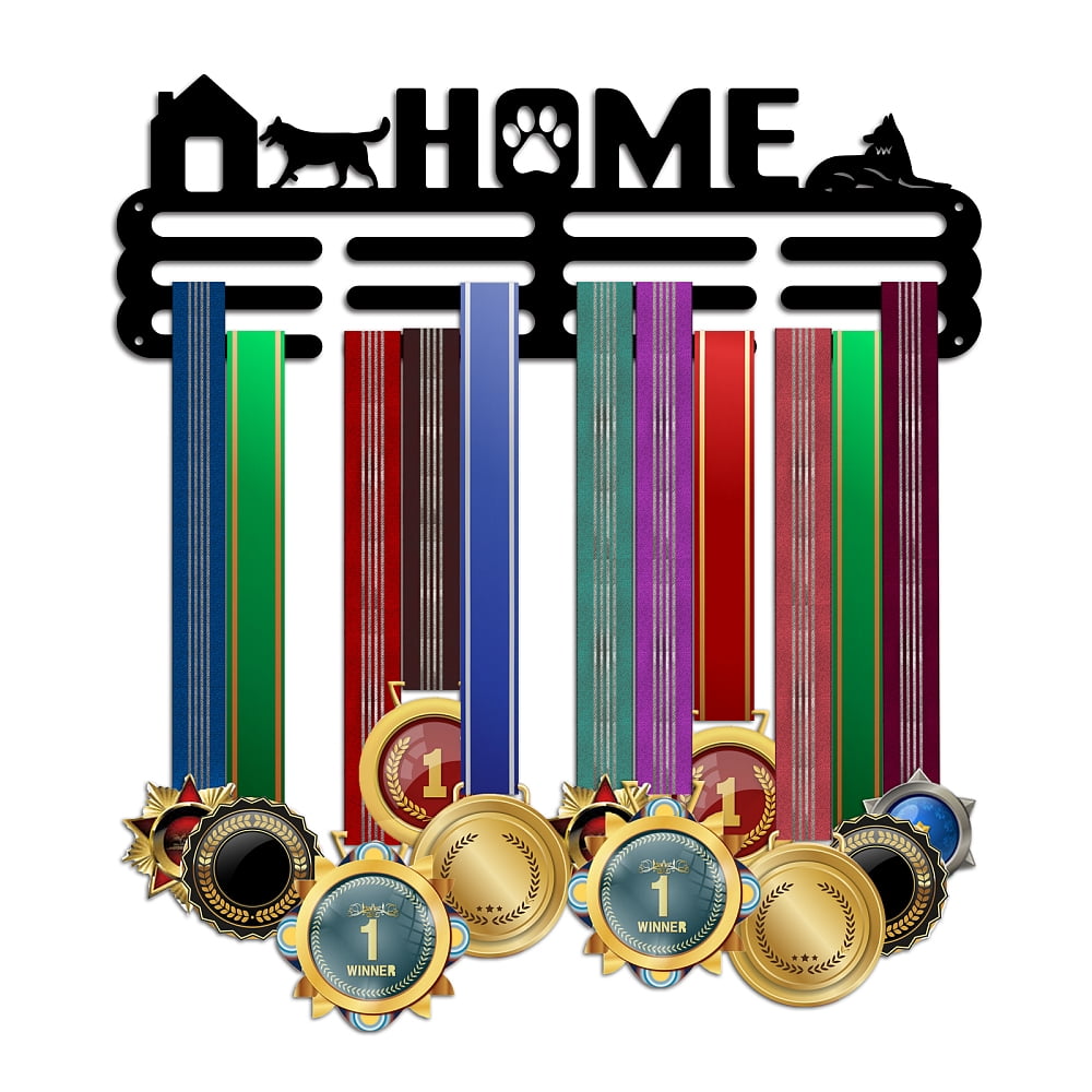 Dog Pattern Medal Display Hanger Holder Home Medal Holder Awards Ribbon Hanger Medal Display Wall Rack Medal Hanger Display Men Women Sports