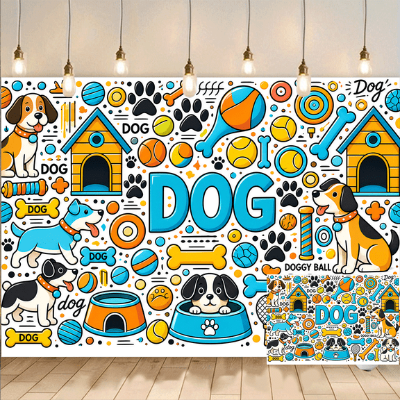 Dog Pattern Photography Backdrop Background Banner