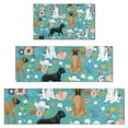 thumbnail image 1 of Dog Pattern with Pioneer Flower Background Kitchen Rugs Sets Of 3,Kitchen Runner Rugs Non Skid Washable,Decorative Kitchen Floor Mats for Kitchen,Sink,Laundry,17"x30"+ 17"x47" + 17"x59", 1 of 6