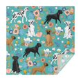 thumbnail image 1 of Dog Pattern with Pioneer Flower Background Square Tablecloth,Waterproof Square Table Cover,Wipeable Spillproof Washable Table Cover for Home Kitchen Party Decor 42"X42"(107x107cm), 1 of 6