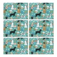 thumbnail image 1 of Dog Pattern with Pioneer Flower Background Summer Placemats Table Placemats Set Of 6-Linen Kitchen Washable Placemats Table Mats 11.8"x17.7"Non-Slip Heat Resistant, 1 of 5