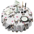 thumbnail image 1 of Dog Pattern with Hearts Round Tablecloth 60"x60",Wrinkle Wipeable Table Cloth for Kitchen Dining Room Picnic Patio Party, 1 of 6
