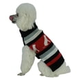 thumbnail image 1 of Dog Patterned Stripe Fashion Ribbed Turtle Neck Pet Sweater, Small, 1 of 1