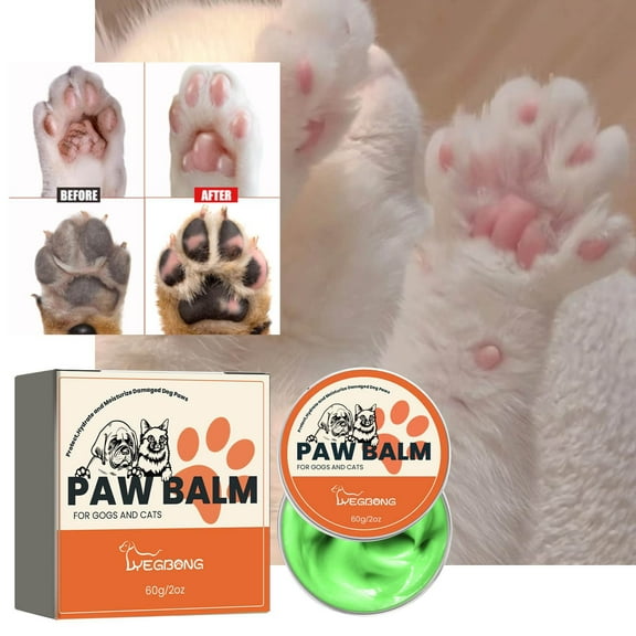 Dog Paw Balm, Soothing Moisturizing Paw Cream Pad, Natural Fruit Extract Dog Paw Repair Treatment for Dry Cracked Paws