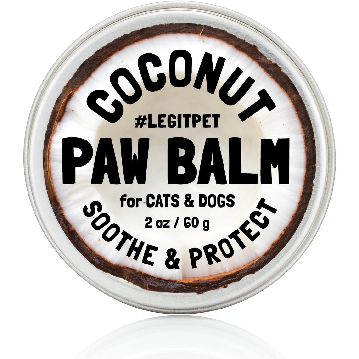 Dog Paw Balm Wax Soother & Moisturizer Cream with Natural Food-Grade Coconut Oil, Organic Shea Butter & Beeswax 2 oz Safe Invisible Barrier Healing Protector for Cracked Dog Paws, Snout & Elbows