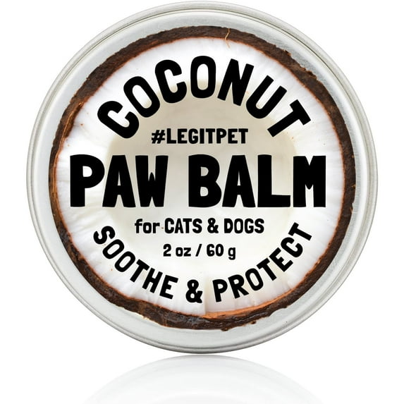 Dog Paw Balm Wax Soother & Moisturizer Cream with Natural Food-Grade Coconut Oil, Organic Shea Butter & Beeswax 2 oz Safe Invisible Barrier Healing Protector for Cracked Dog Paws, Snout & Elbows