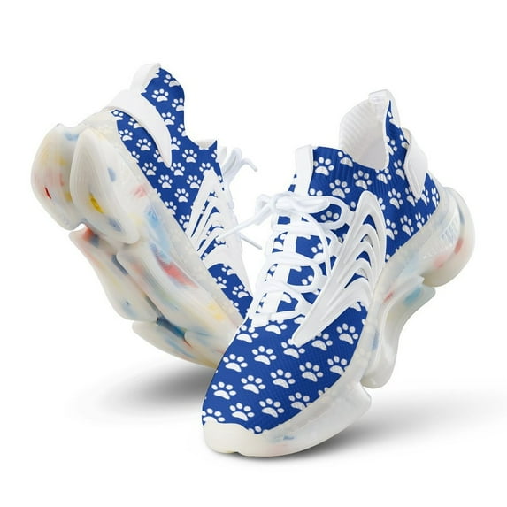 Dog Paw Blue Walking Shoes for Men Woman Lightweight Tennis Fashion Elastic Sports Shoes Cushion Basketball Shoes
