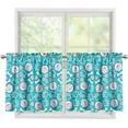 thumbnail image 1 of Dog Paw Bone Window Treatment 36 inches Kitchen Tiers Curtains Cute Half Curtains Kitchen Rod Pocket, 1 of 6