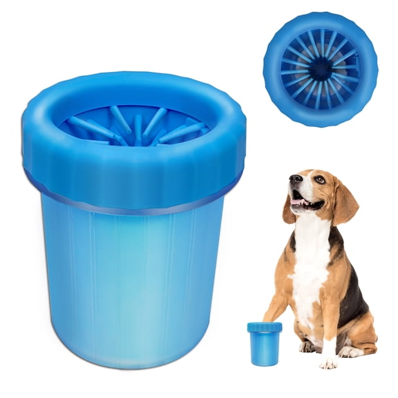 Dog Paw Cleaner, Portable Pet Cleaning 360 Silicone Washer Cup (for Small and Medium Breed Cats and Dogs) (Blue)