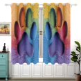 thumbnail image 1 of Dog Paw Colorful Curtains Black Out Curtains for Sliding Glass Doors Bedroom Living Room Bathroom 2 Panels Set, 1 of 5