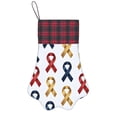 thumbnail image 1 of Dog Paw Decorative Socks 17x11.8in Top With A Strap Design For Easy Hanging For Festive Christmas Party Decorations Cancer Awareness Ribbon Pattern - Metallic Elegance (1), 1 of 8