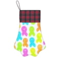thumbnail image 1 of Dog Paw Decorative Socks 17x11.8in Top With A Strap Design For Easy Hanging For Festive Christmas Party Decorations Cancer Awareness Ribbon Pattern - Neon Vibrance, 1 of 8