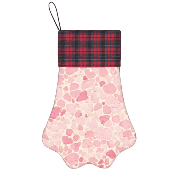 Dog Paw Decorative Socks 17x11.8in Top With A Strap Design For Easy Hanging For Festive Christmas Party Decorations Rose Gold Leopard Print Animal Skin Texture_4