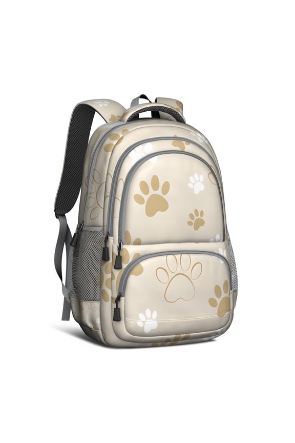 Dog Paw Footprint Backpack for School,Cute School Bag,Schoolbag with Adjustable Shoulder Straps & Padded Back,16.9 Inch