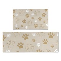Dog Paw Footprint Kitchen Rugs Sets Of 2,Anti Fatigue Kitchen Mat Rugs Non Slip Washable,Decorative Kitchen Floor Mats for Kitchen,Sink,Laundry,17"x30" 17"x47"