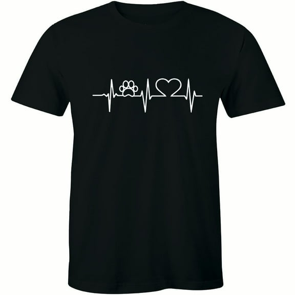 Dog Paw Footstep Pulse Heartbeat Lifeline Animal Dogs Lover Men T-Shirt