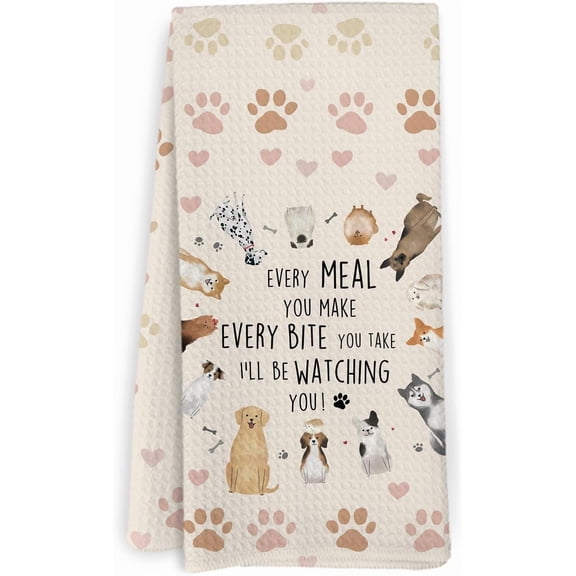 Dog Paw Kitchen Towels Set of 2, Cute Paw Dishcloths for Bathroom & Kitchen, Dog Mom Gifts, 16x24 Inches