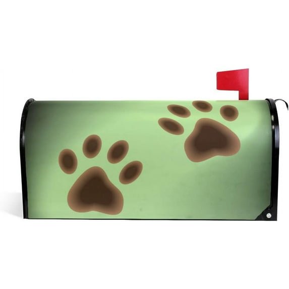 Dog Paw Magnetic Mailbox Cover Oversized for Garden Yard Outdoor Decorations-25.5" x20.8