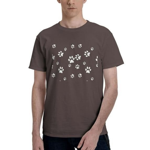 Dog Paw Men'S Basic Short Sleeve T-Shirt Coffee 4x-Large