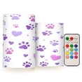thumbnail image 1 of Dog Paw Pattern Flameless LED Candle Set with Remote, Battery Operated Color Changing Pillar Candles, Set of 2, 1 of 7