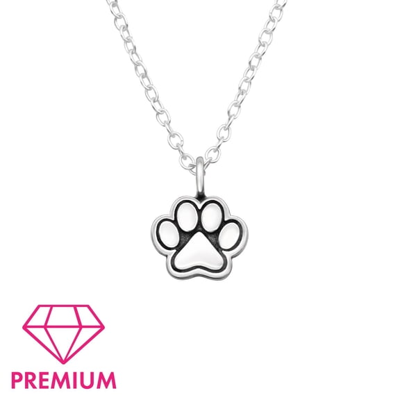 Dog Paw Print 925 Sterling Silver Necklace