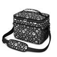 thumbnail image 1 of Dog Paw Print Black Pattern Insulated Lunch Box for Women Men, Medium Leakproof Cooler Bag with Adjustable Strap, 10"x6.7"x8", 1 of 6