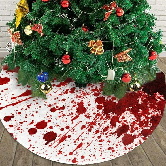 Dog Paw Print Black White Christmas Tree Skirt 36" Round Winter Suitable for Christmas, Christmas, Halloween, Party Decoration Occasions