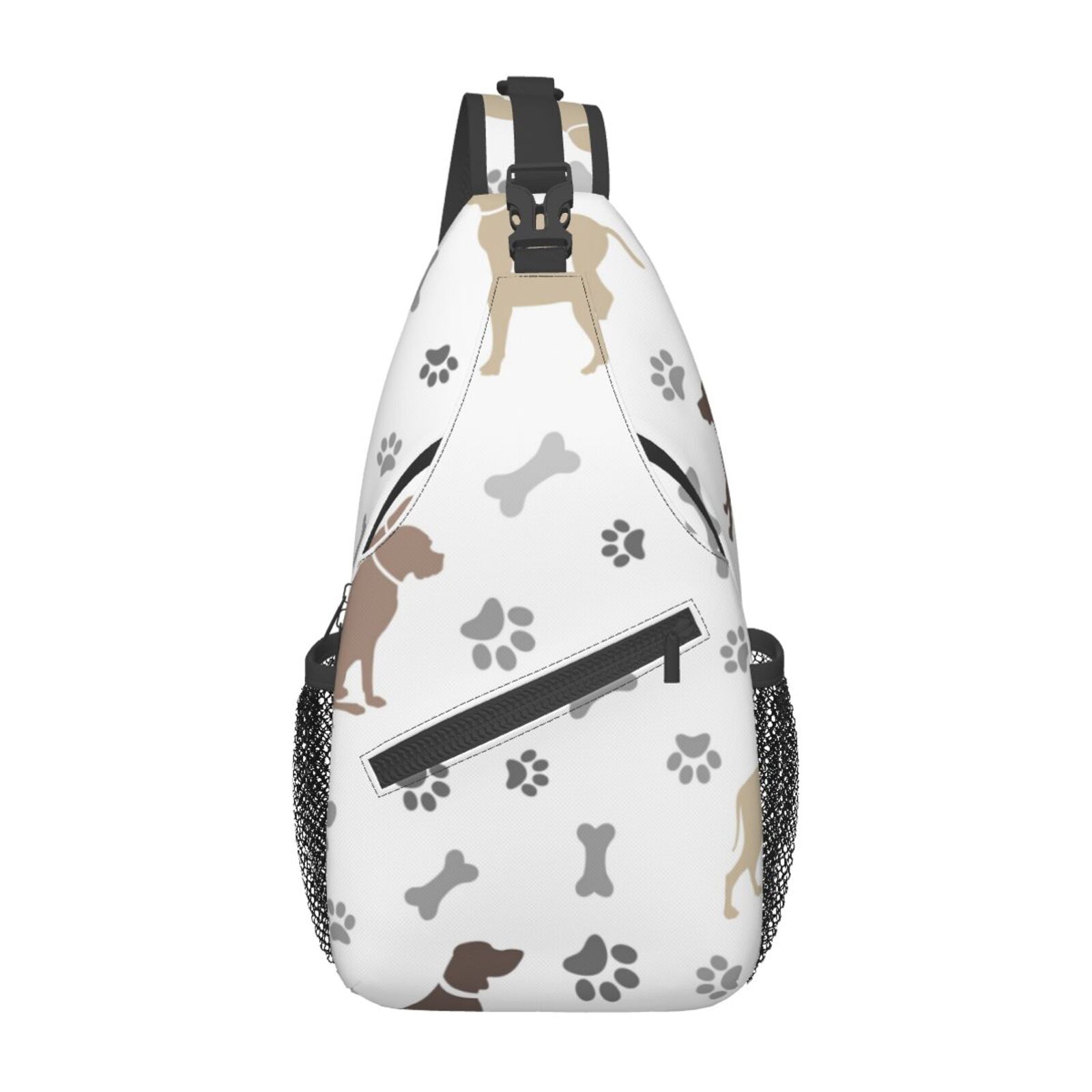 Dog Paw Print Bones Backpack Sling Bag for Women Men Crossbody Shoulder