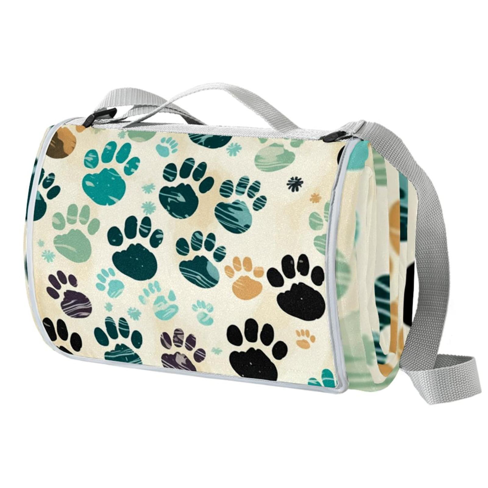 dog-paw-print-canvas-beach-blanket-picnic-mat-large-size-foldable