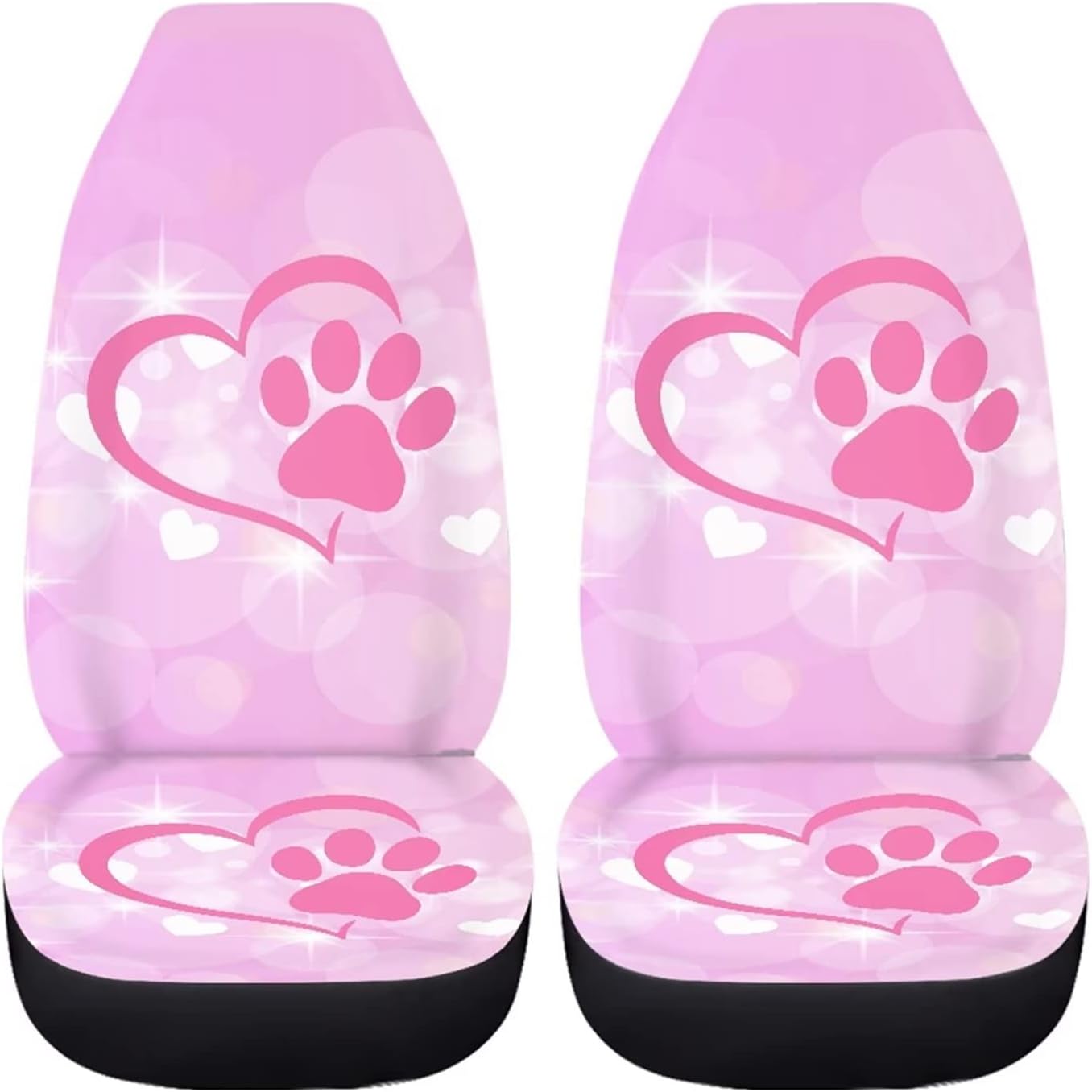Dog Paw Print Car Seat Covers Heart Pink Car Accessoies For Women Front dog-paw-print-car-seat-covers-heart-pink-car-accessoies-for-women-front