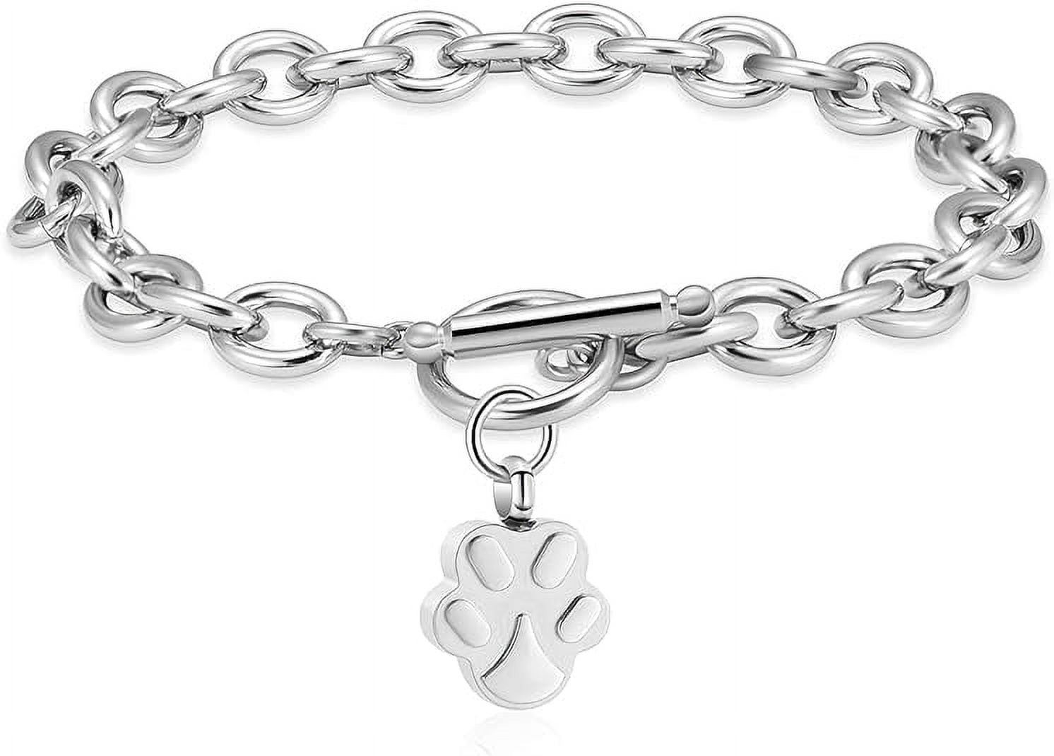 Dog Paw Print Cremation Jewelry Urn Bracelet for Ashes Memorial Urn ...