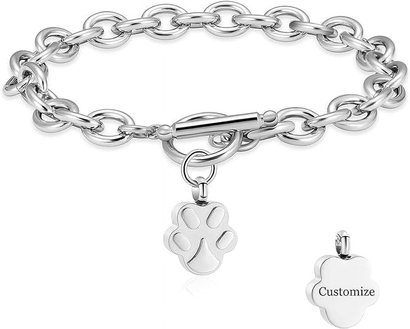 Dog Paw Print Cremation Jewelry Urn Bracelet for Ashes Memorial Urn ...
