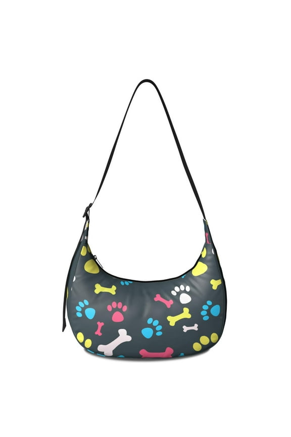 Dog Paw Print Crossbody Bag for Women – Cute Puppy Pattern, Adjustable Strap, Artistic Watercolor Design, Ideal for Dog Lovers and Pet Enthusiasts