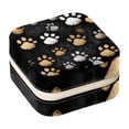 thumbnail image 1 of Dog Paw Print Decorative Square Travel Portable Jewelry Display Box - Earring Organizer, Necklace and Bracelet Storage Case for Girls and Women, 1 of 6