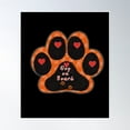 thumbnail image 1 of Dog Paw Print - Dog On Board -Orange Shade Poster Wall Art, Modern Wall Decor, 16x24 UNFRAMED, 1 of 3