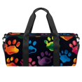 thumbnail image 1 of Dog Paw Print Durable Duffle Bag: Versatile Weekender, Yoga, Shoe Bag with Interior Zipper Pocket and Large Capacity - Size 17.7 Inches, 1 of 6
