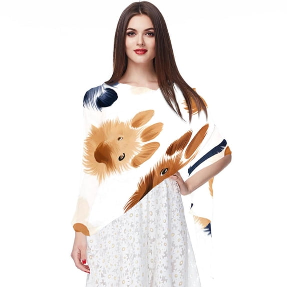 Dog Paw Print Elegant Chiffon Silk Scarf for Women - Lightweight and Breathable 180*73 Size - Ideal Accessory for Any Occasion
